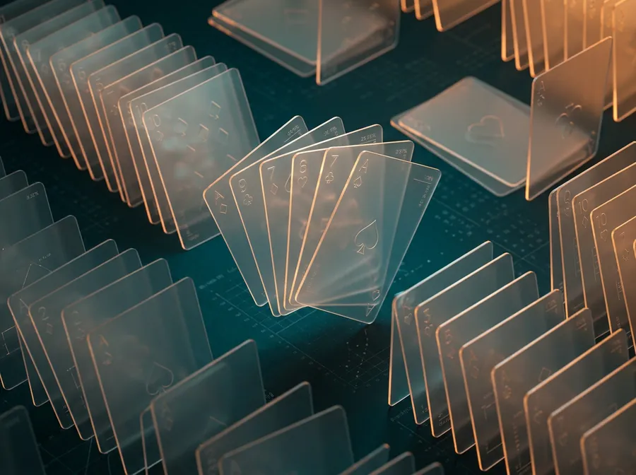 Cartas dispostas como uma grelha de probabilidade